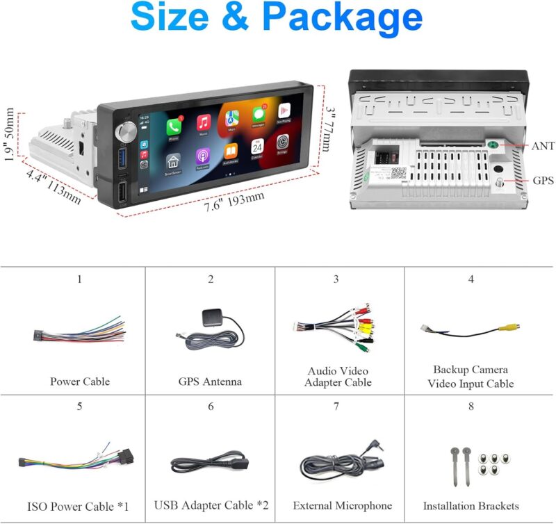 Android Radio 7" VOLKSWAGEN UP / SKODA CITIGO / SEAT MII 2012+ 1DIN Apple Carplay & Android Auto Car Stereo Entertainment System - Image 3