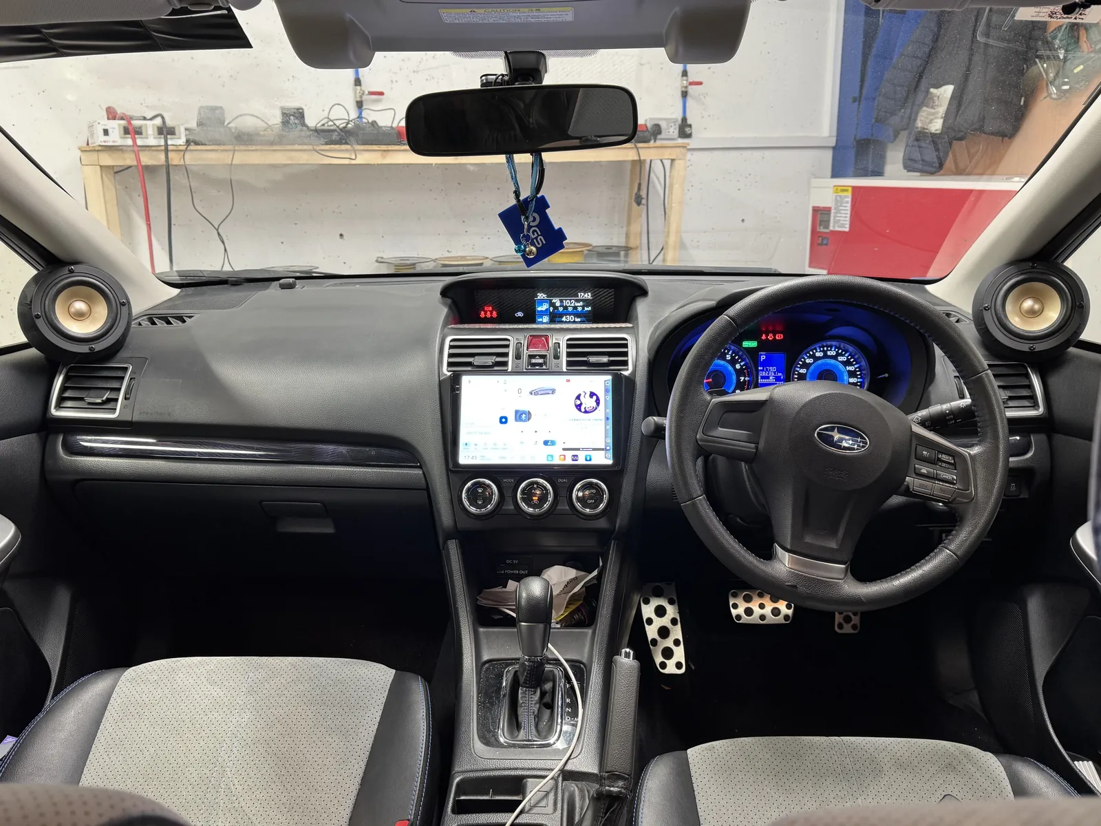 2015 Subaru Impreza finished custom 2.1 SQ car audio installation with Android head unit and custom front speakers