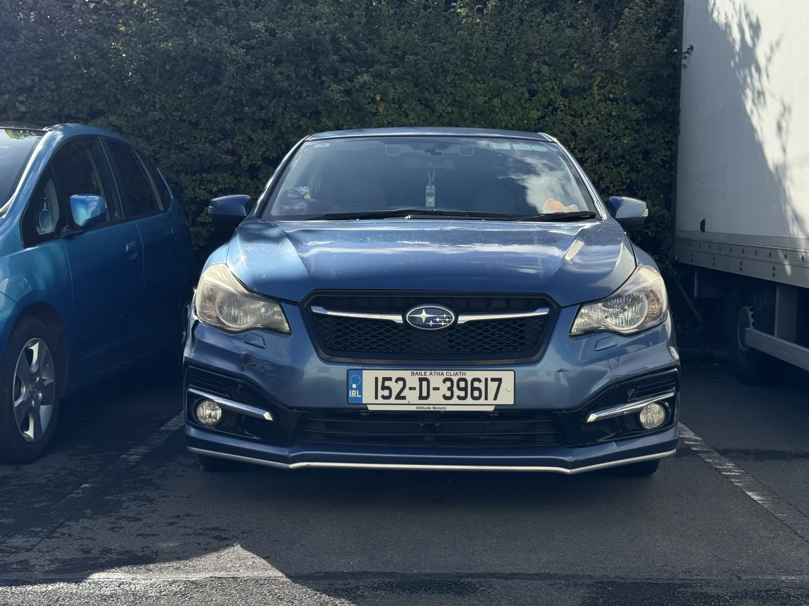 Blue 2015 Subaru Impreza exterior before custom car audio upgrade